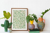 Picture frame editable mockup, houseplant design psd