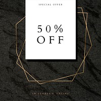 Sale shopping Instagram post template, luxury aesthetic design vector