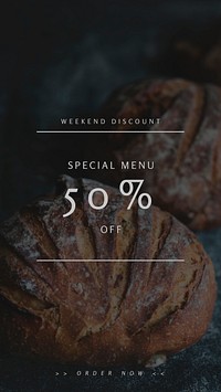 Special menu Instagram story template, sale advertisement vector