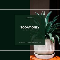 Home interior Instagram post template vector