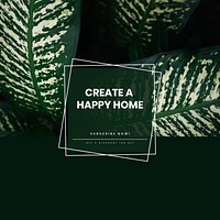 Happy home Instagram post template vector