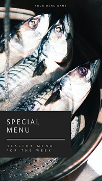 Special menu Instagram story template, restaurant ad vector