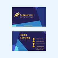 Modern business card template vector simple style set