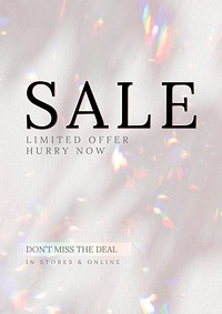 Shop sale ads poster with light reflection background