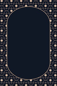 Gold art deco frame on black background