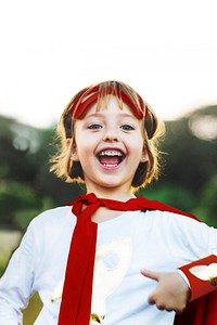 Superhero girl at the park