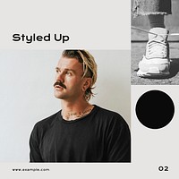 Men's fashion Instagram post template, editable design vector