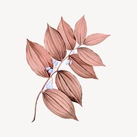 Pink leaves design on off white background