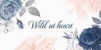 Watercolour flower twitter post template, editable text vector