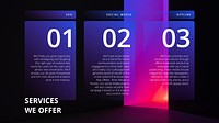 Neon infographic PowerPoint presentation template vector