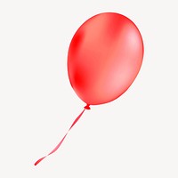 Cute balloon collage element, red design psd