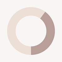 Beige donut chart, business element graphic vector