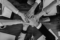 Business teamwork background, people joining hands