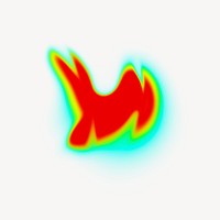 Blurry flame collage element, abstract design psd