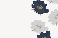 Blue flower border background, aesthetic design vector