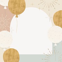 Cute birthday frame background, pastel design psd