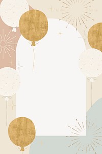 Cute birthday frame background, pastel design vector