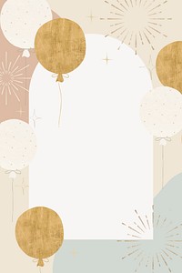 Cute birthday frame background, pastel design psd