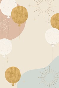 Birthday celebration border background, pastel design psd