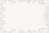 Aesthetic floral frame background, white design