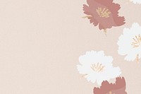 Pink flower border background, aesthetic design psd