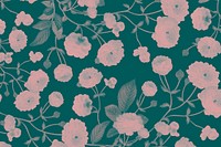 Floral pattern background, blue & pink design