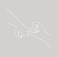 Promise hands collage element, drawing design psd