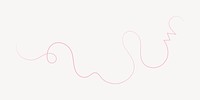 Pink squiggle collage element, decorative line vector