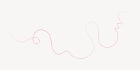 Pink squiggle collage element, decorative line psd