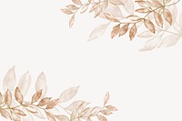 Brown leaf border background, aesthetic design psd