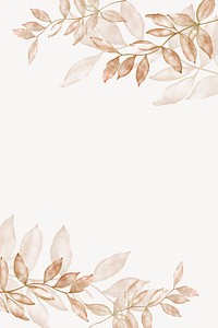 Brown leaf border background, aesthetic design vector