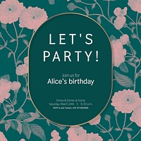 Birthday party Instagram post template, editable text vector