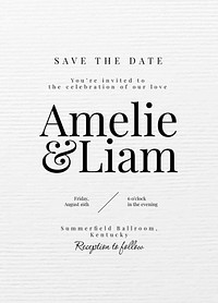 Wedding RSVP invitation card template, editable text vector