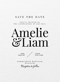 Wedding RSVP invitation card template, editable text psd