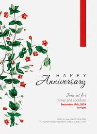 Anniversary party invitation card template, editable text psd