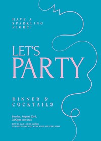 Dinner party invitation card template, editable text vector