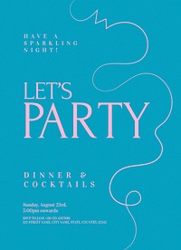 Dinner party invitation card template, editable text psd