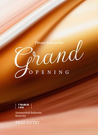 Grand opening invitation card template, editable text psd