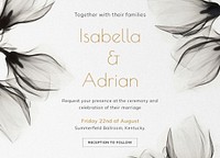 Aesthetic wedding invitation card template, editable design vector