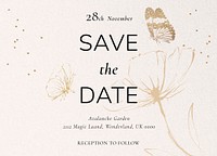 Wedding RSVP invitation card template, editable design psd