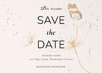 Wedding RSVP invitation card template, editable design vector