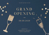 Grand opening invitation card template, editable design psd