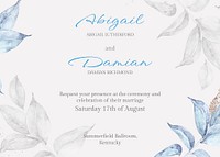 Aesthetic wedding invitation card template, editable design vector