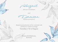 Aesthetic wedding invitation card template, editable design psd