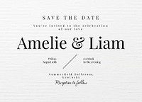 Wedding RSVP invitation card template, editable design psd