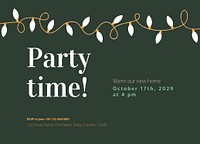 Housewarming party invitation card template, editable design psd