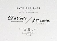 Wedding RSVP invitation card template, editable design psd