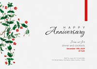 Anniversary party invitation card template, editable design psd