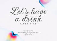 Cocktail party invitation card template, editable design psd