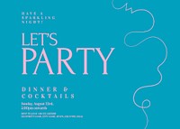 Dinner party invitation card template, editable design vector